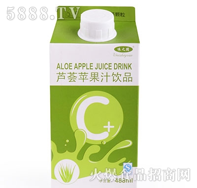 味之園蘆薈蘋果汁488ml盒裝