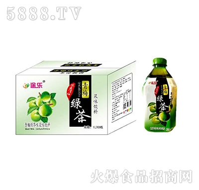 途樂青梅綠茶果味飲料1Lx8瓶