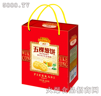 啤爾卡斯五棵蔥酥性餅干手提袋紅600g