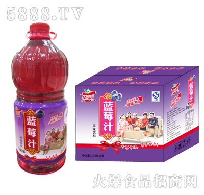 優(yōu)露藍莓汁箱2.58L×6瓶