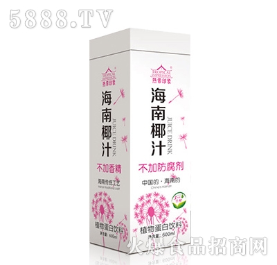 600ml熱帶印象海南椰汁植物蛋白飲料盒裝