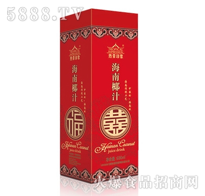 600ml熱帶印象海南椰汁植物蛋白飲料