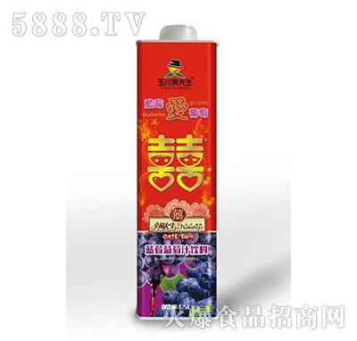 1.5L×6玉川果先生喜慶裝保鮮屋藍(lán)莓葡萄汁飲料