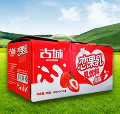 古城戀果乳草莓味200mlX12盒