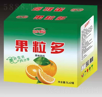 山鄉(xiāng)果園果粒多果味飲料5L箱裝