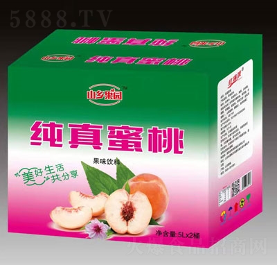山鄉(xiāng)果園純真蜜桃果味飲料5L箱裝
