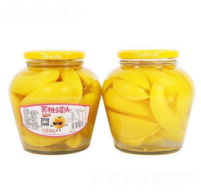 津味綠康黃桃罐頭680克