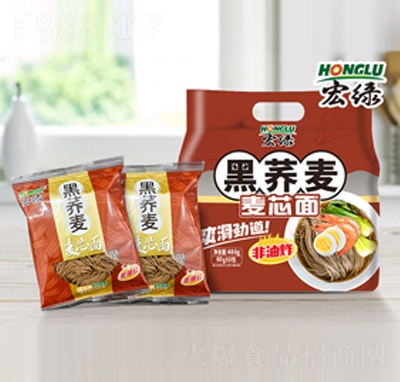 宏綠黑蕎麥麥芯面480g箱裝非油炸方便速食招商代理