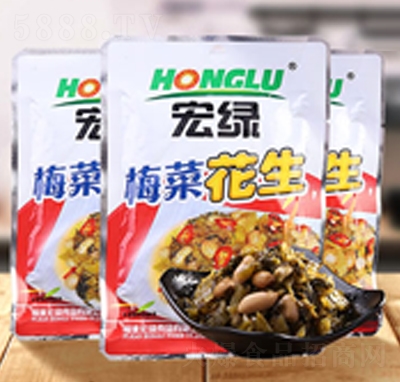 宏綠梅菜花生袋裝休閑小菜食品招商代理