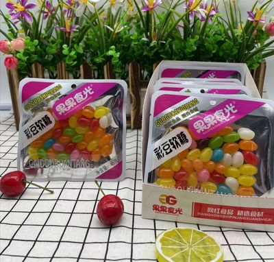 果果食光零食彩豆軟糖糖果45克