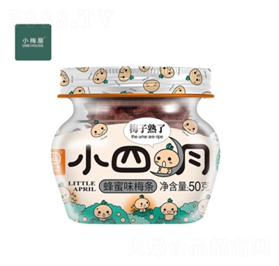 小梅屋小四月蜂蜜味梅條罐裝50g網(wǎng)紅食品休閑小零食果干酸話梅子干