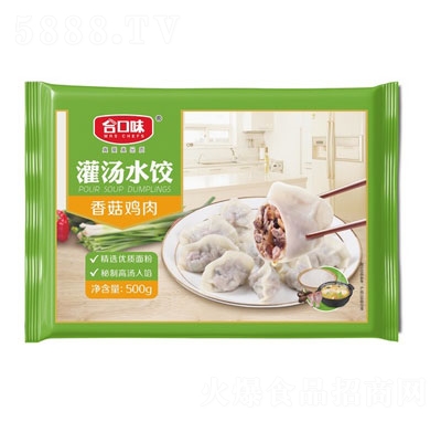 合口味500g香菇雞肉水餃速凍食品速凍水餃