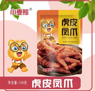 小麥熊休閑食品招商商超貨源追劇零食虎皮鳳爪158克