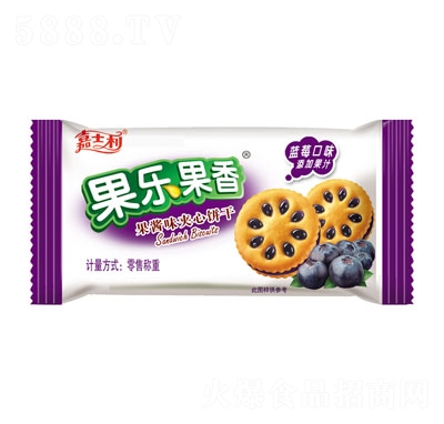 嘉士利果香果樂果醬味夾心餅干藍莓味稱重餅干