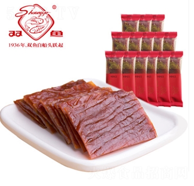 雙魚(yú)牌豬肉脯獨(dú)立小包裝1000g靖江特產(chǎn)休閑肉類(lèi)零食豬肉干