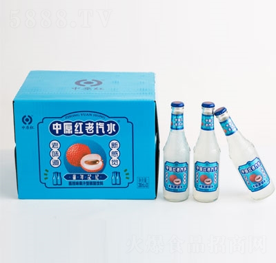 中原紅老汽水荔枝味碳酸飲料280mlX20