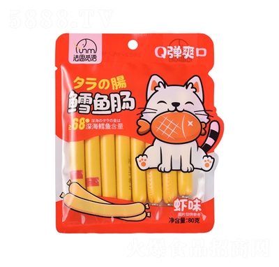 法思覓語蝦味鱈魚腸80g休閑零食
