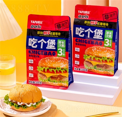 雅富面包漢堡即食香辣豬排味休閑零食