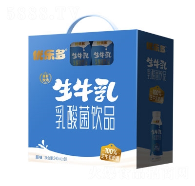 優(yōu)樂多生牛乳乳酸菌飲品原味340ml箱裝