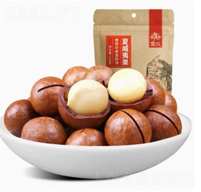 詹氏夏威夷果208g奶油味袋裝送開口器休閑堅果零食炒貨