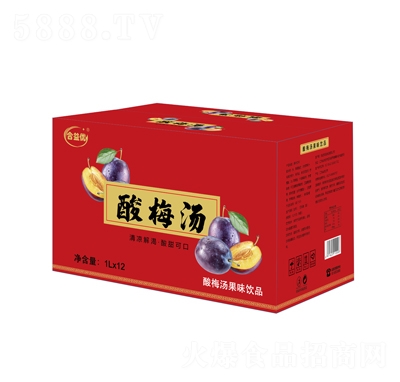 合益優(yōu)酸梅湯果味飲品飲料1LX12瓶