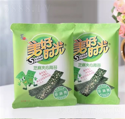 喜之郎美好時(shí)光夾心海苔芝麻味海味零食即食紫菜