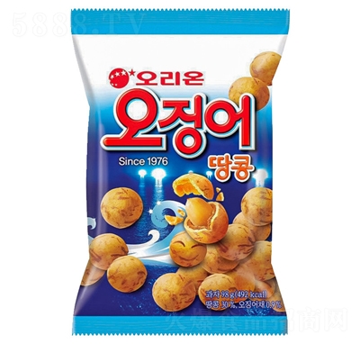 好麗友魷魚味花生球98g脆皮豆魚皮花生休閑食品零食