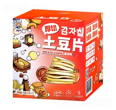 九日厚切土豆片75g番茄味薯片膨化食品
