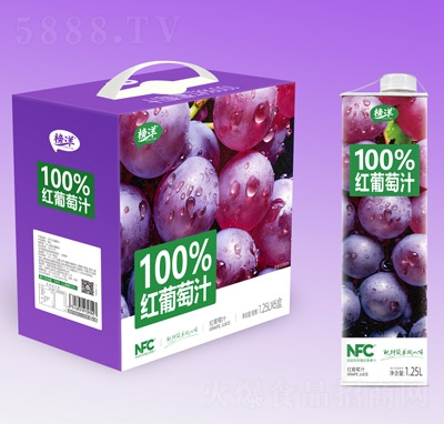 榜洋100%紅葡萄汁1.25L×6