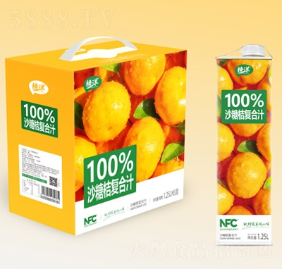 榜洋100%沙糖桔復(fù)合汁1.25L×6